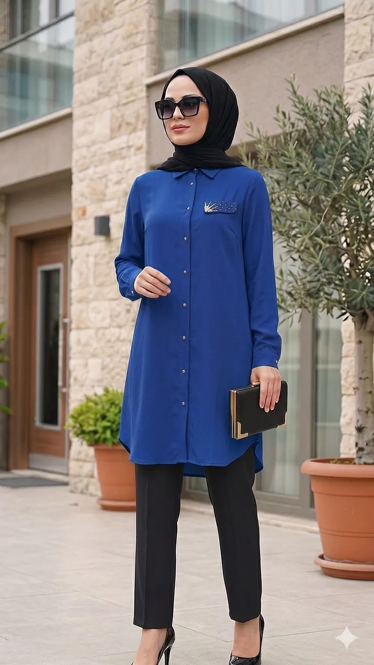 İpek Krep Gömlek görsel 4 – Kadın