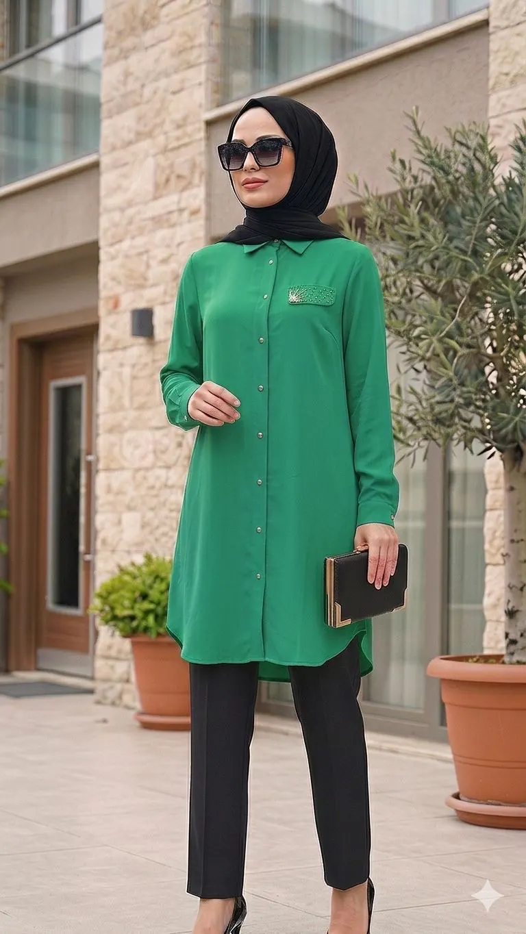 İpek Krep Gömlek görsel 2 – Kadın