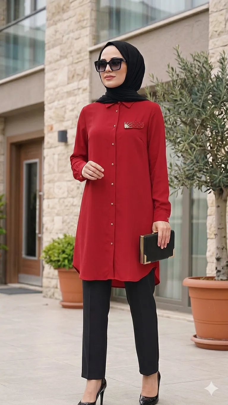 İpek Krep Gömlek görsel 5 – Kadın