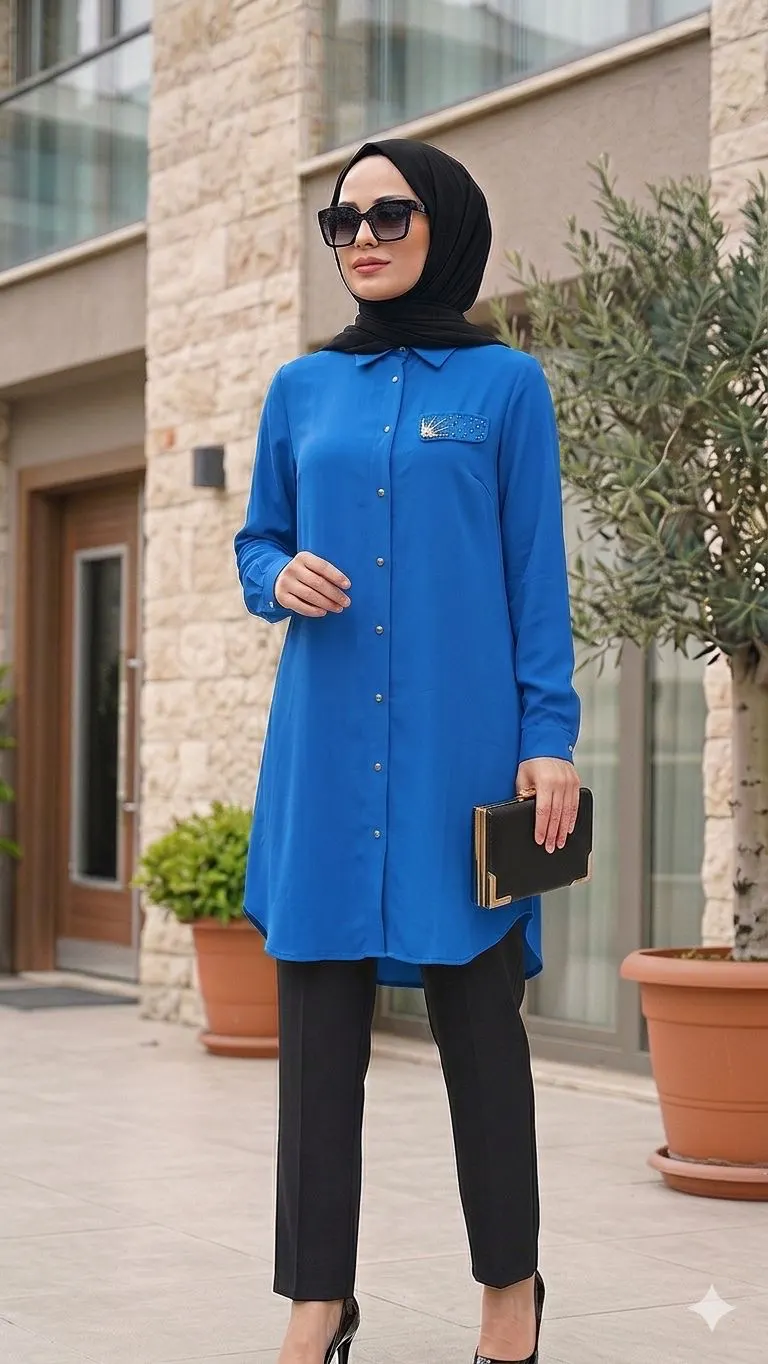 İpek Krep Gömlek görsel 3 – Kadın